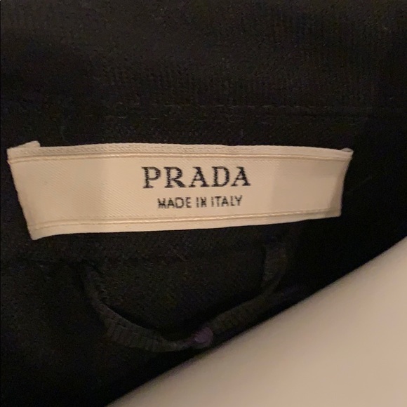 PRADA WOOL COAT BLACK SIZE 44 SNAPPED CLOSURE - Picture 7 of 15